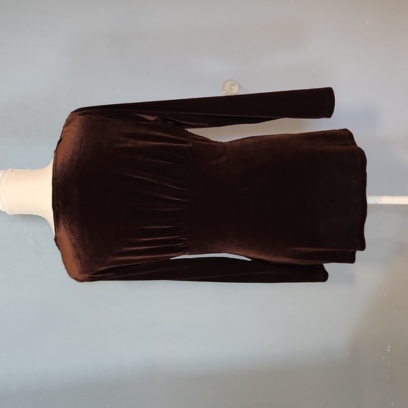 Vintage 90's Boston Proper velvet velour ruched gold accent long sleeve … - Picture 6 of 8